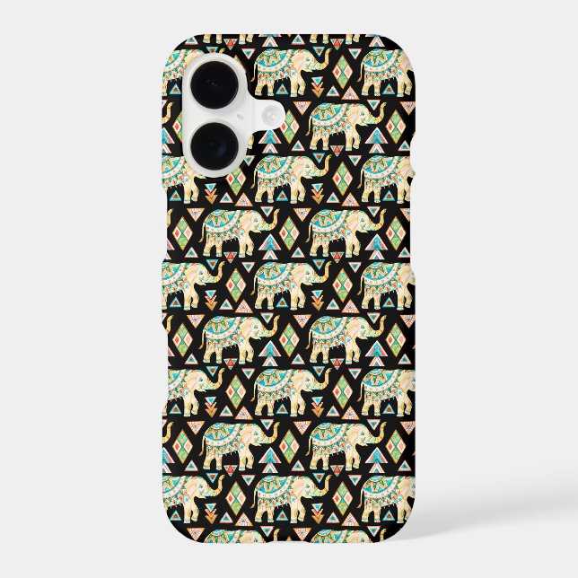 Cute colourful indian elephants pattern (Back)