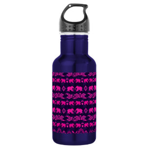 Cute Colourful Indian Elephants Pattern 532 Ml Water Bottle