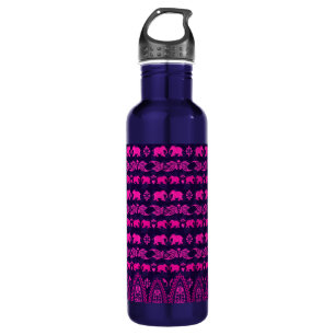 Cute Colourful Indian Elephants Pattern 710 Ml Water Bottle