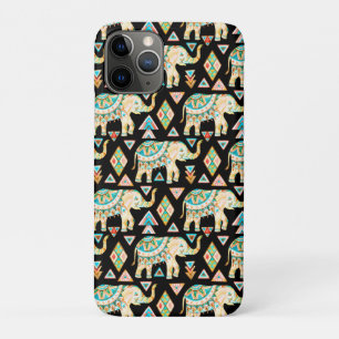 Cute colourful indian elephants pattern iPhone 11 pro case