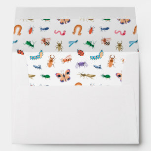 Cute Colourful Insect Pattern Envelope