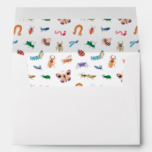 Cute Colourful Insect Pattern Envelope (Back (Bottom))