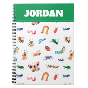 Cute Colourful Insect Pattern Notebook