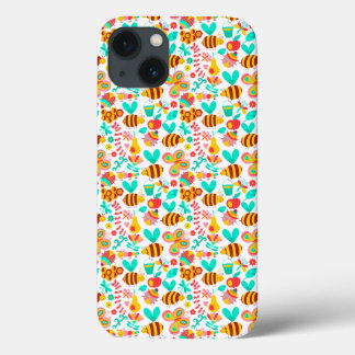 Cute colourful insects patterns iPhone 13 case