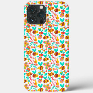 Cute colourful insects patterns iPhone 13 pro max case