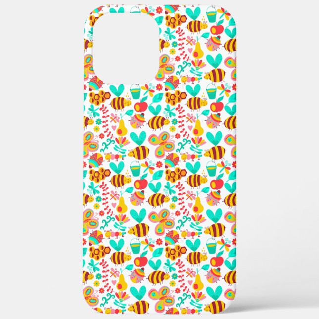 Cute colourful insects patterns Case-Mate iPhone case (Back)