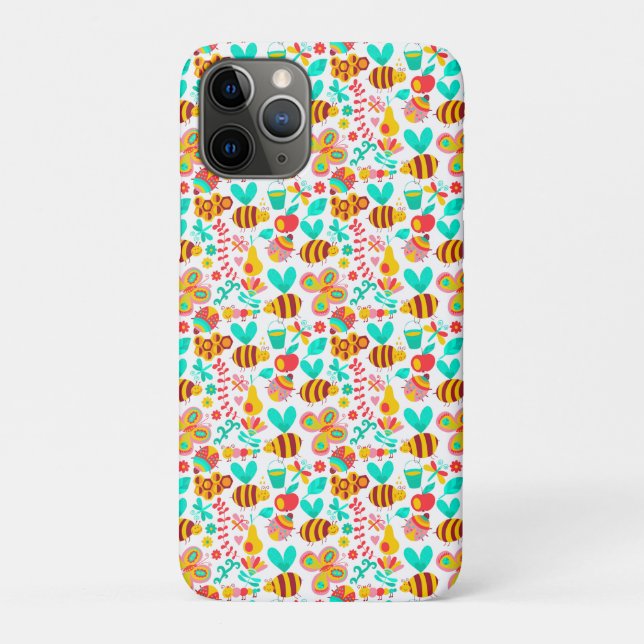Cute colourful insects patterns Case-Mate iPhone case (Back)