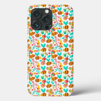 Cute colourful insects patterns iPhone 13 pro case