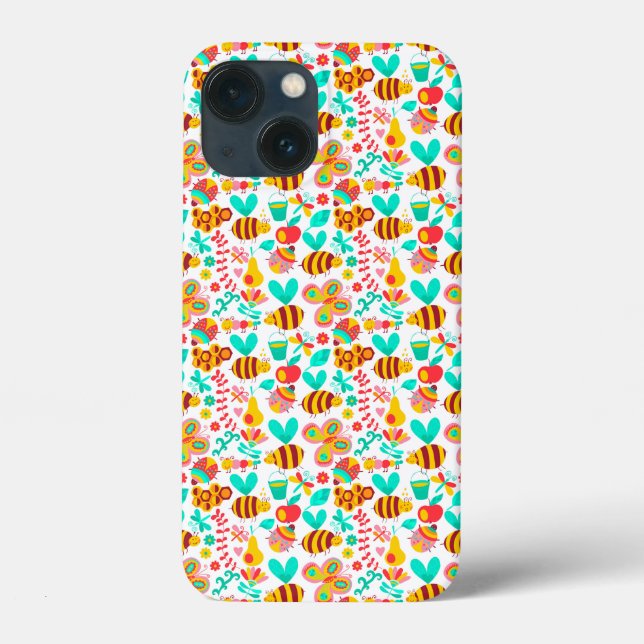 Cute colourful insects patterns Case-Mate iPhone case (Back)