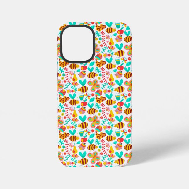 Cute colourful insects patterns iPhone case (Back)