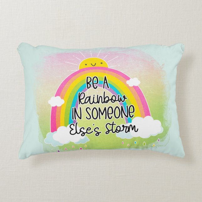 Cute & Colourful Inspirational Accent Pillow (Front)