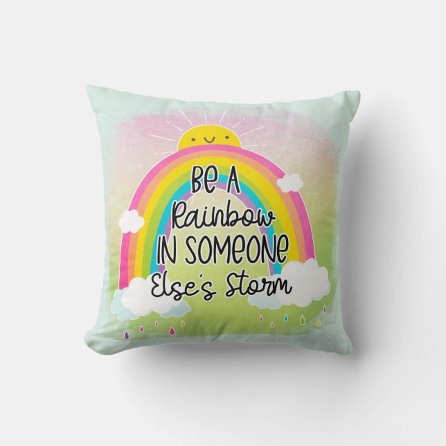 Cute & Colourful Inspirational Throw Pillow (Front)