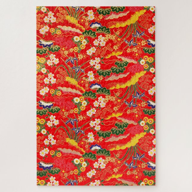 Cute colourful japanese floral patterns Case-Mate  Jigsaw Puzzle (Vertical)