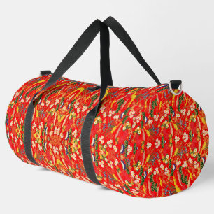 Cute colourful japanese floral patterns duffle bag
