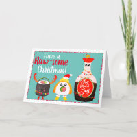 Cute Colourful Kawaii Sushi Pun Raw-some Christmas