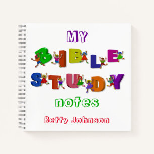 Cute & Colourful Kids Bible Study Notes Notebook