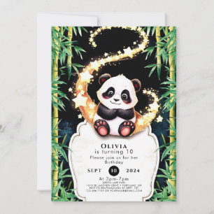 Cute Colourful Kids' Panda Birthday Invitation