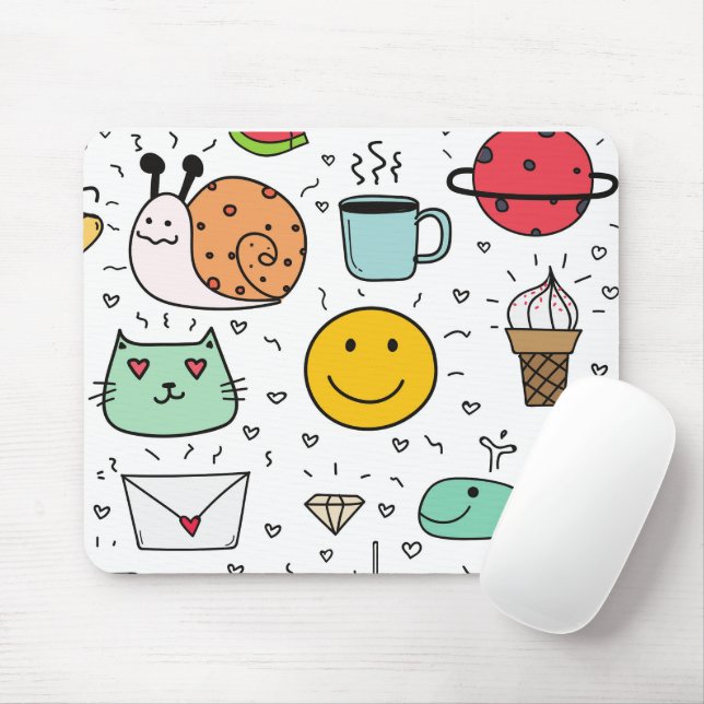 Cute Colourful Kids Toys Doodle  Mouse Pad (With Mouse)