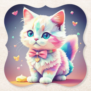 Cute Colourful Kitten-84301 Paper Coaster
