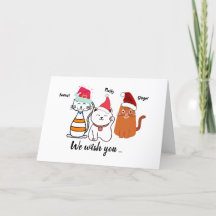 Cute Colourful Kitty Cat Merry Christmas