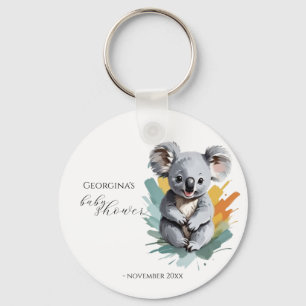 Cute Colourful Koala Baby Shower Favour Keychain