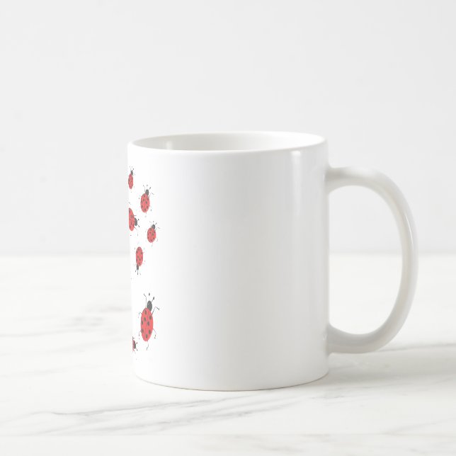 Cute colourful ladybugs clip art coffee mug (Right)