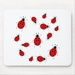 Cute colourful ladybugs clip art mouse pad