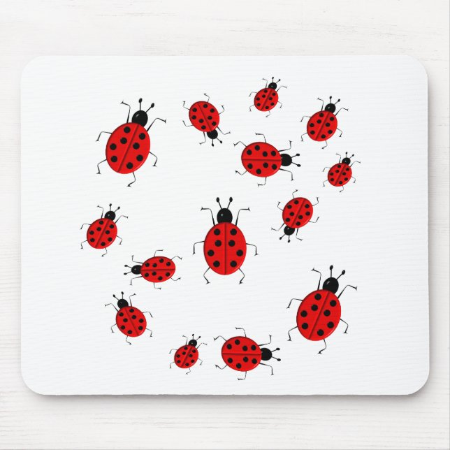 Cute colourful ladybugs clip art mouse pad (Front)