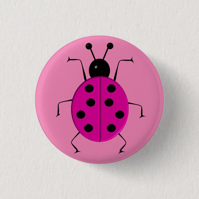 Cute colourful ladybugs ,lucky charm 1 inch round button (Front)