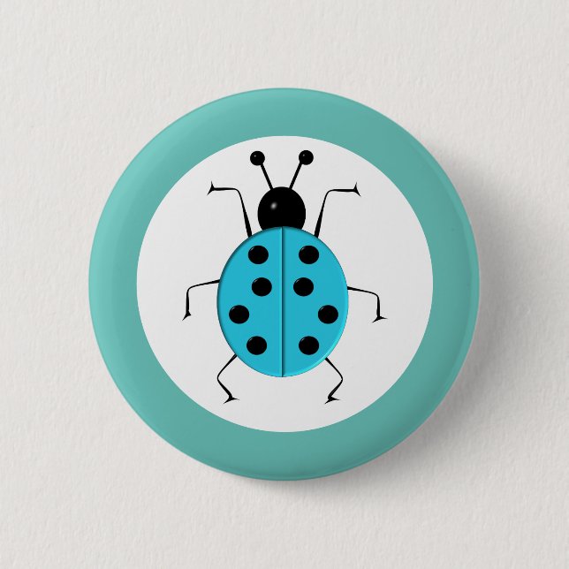 Cute colourful ladybugs ,lucky charm 2 inch round button (Front)