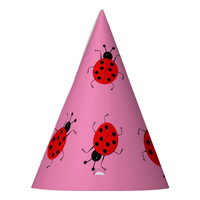 Cute colourful ladybugs ,lucky charm personalized party hat (Left)