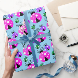Cute Colourful Ladybugs Pattern Wrapping Paper