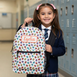 Cute Colourful Ladybugs Personalized Backpack