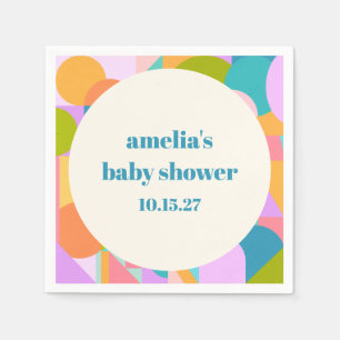 Cute Colourful Lavender Blue Baby Shower Custom Napkin