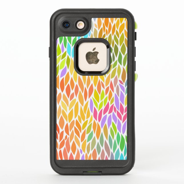 Cute colourful leaves pattern LifeProof iPhone case (Back)