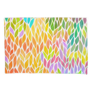 Cute colourful leaves pattern pillowcase