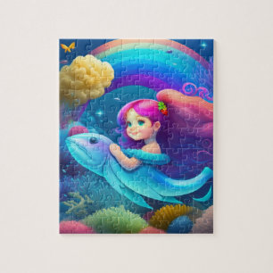 Cute Colourful Little Mermaid Princess Jigsaw Puzzle