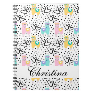 Cute colourful llama notebook