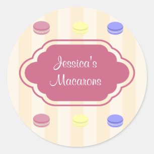 Cute Colourful Macarons Bakery Product Label