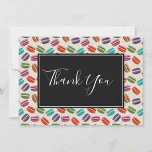 Cute Colourful Macarons Pattern Thank You
