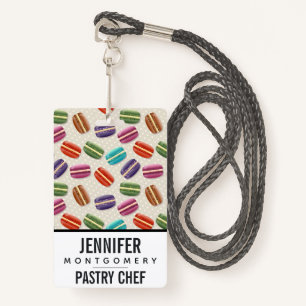 Cute Colourful Macarons Pattern with Polka Dots Badge