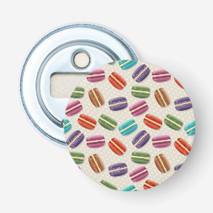 Cute Colourful Macarons Pattern with Polka Dots Bottle Opener