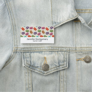 Cute Colourful Macarons Pattern with Polka Dots Name Tag