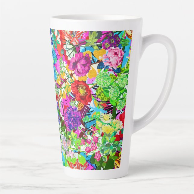 Cute colourful magic flowers latte mug (Right)