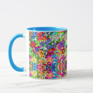 Cute colourful magic flowers mug