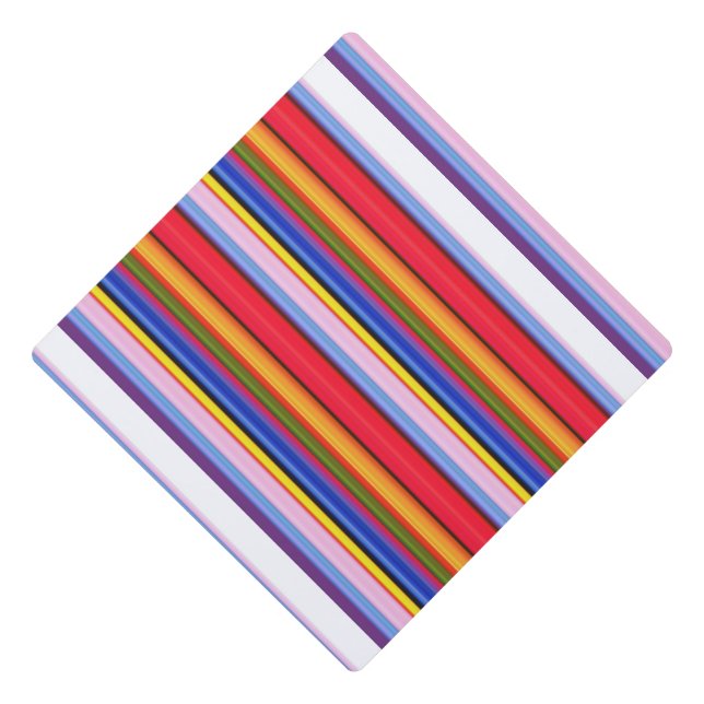 Cute colourful magic stripes graduation cap topper (Front)