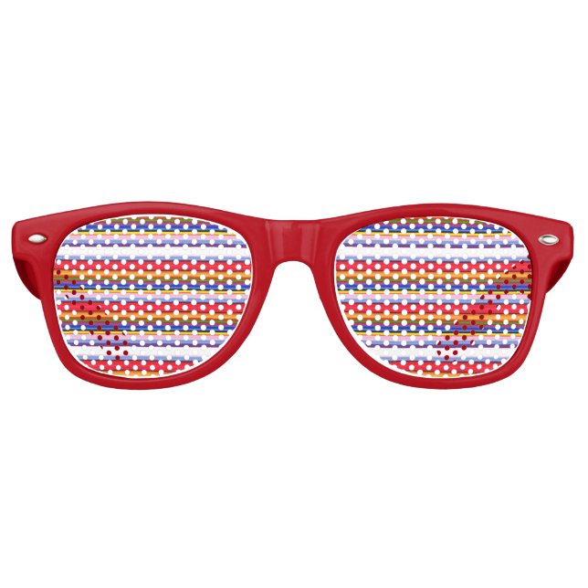 Cute colourful magic stripes retro sunglasses (Front)