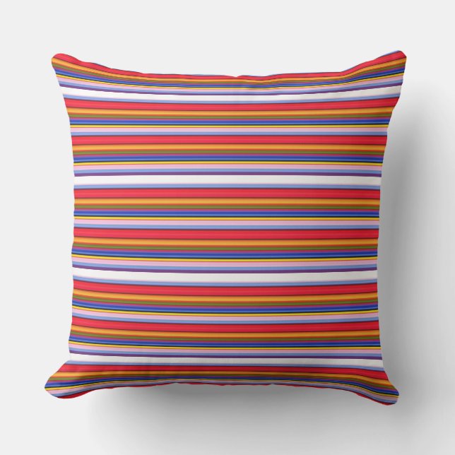 Cute colourful magic stripes throw pillow (Front)