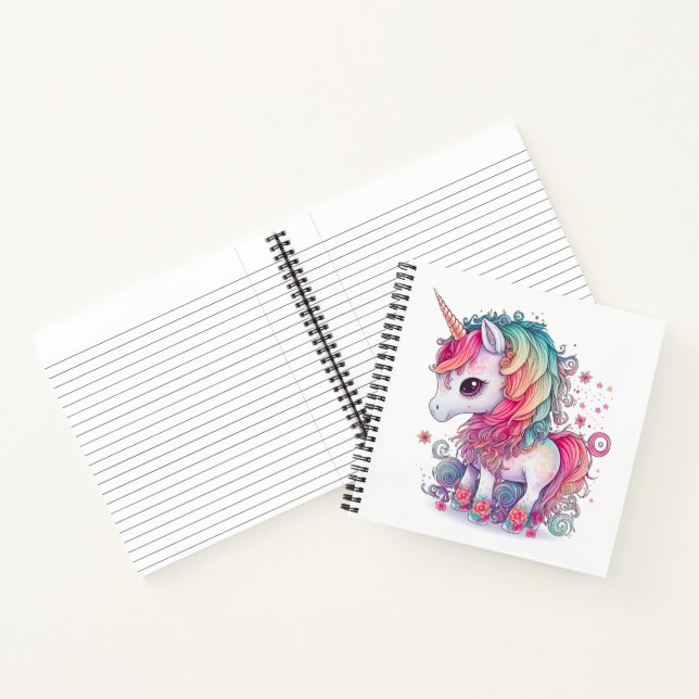Cute Colourful Magical Creature Unicorn Artwork | Notebook (Inside)