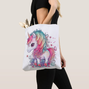 Cute Colourful Magical Creature Unicorn Artwork   Tote Bag